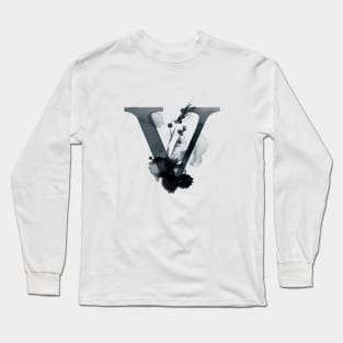 Floral Monogram V Dark Herbs And Flora Long Sleeve T-Shirt